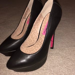 Betsey Johnson black platform heels
